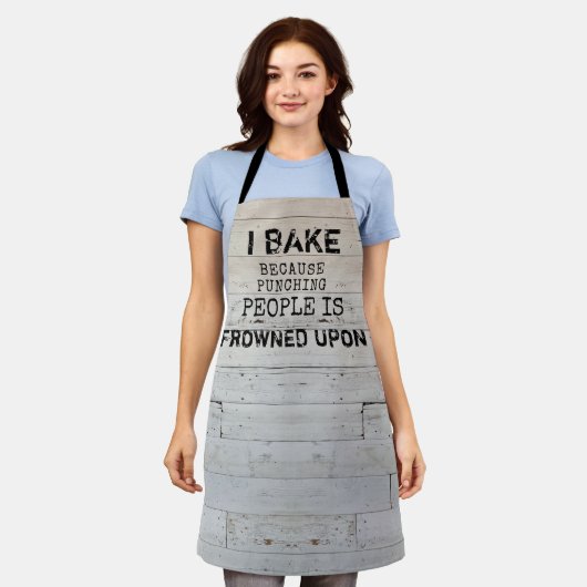 Tablier Citation Rustique Funny Baking Apron (Porté)