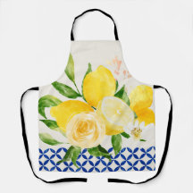 Citron avec carrelage bleu Apron