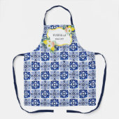 Tablier Citron bleu marine italien méditerranéen (Recto)