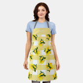 Tablier Citron chic En vichy jaune (Porté)