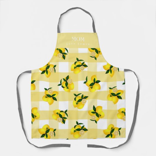 Tablier Citron chic En vichy jaune (Recto)