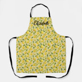 Tablier Citron Feuille Motif jaune (Recto)
