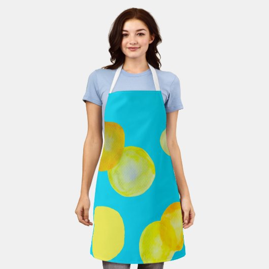 Tablier Citron jaune cercle (Porté)