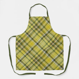 Tablier Citron jaune et vert plaid