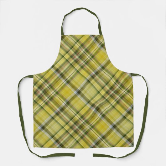 Tablier Citron jaune et vert plaid (Recto)