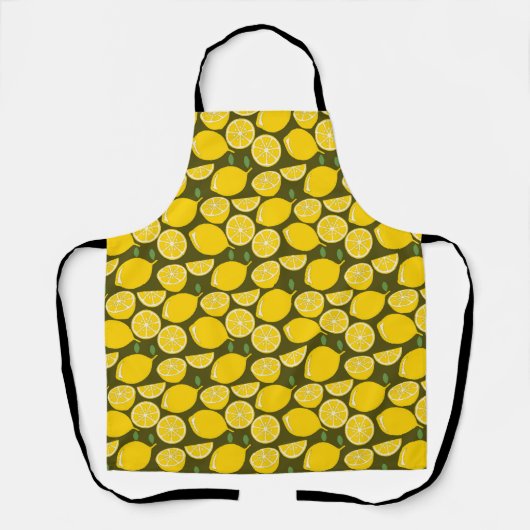 Tablier Citron Jaune Moderne Amusant mignon (Recto)
