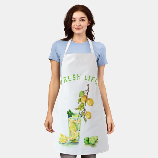 Tablier Citron Jus Cool Boire Citron Apron (Porté)