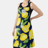 Tablier Citron Monogramme Citrus bleu marine (Insitu)