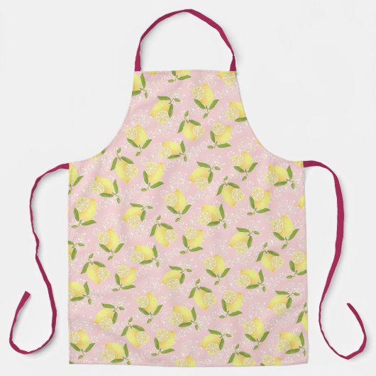 Tablier Citron Motif Love Peach (Recto)