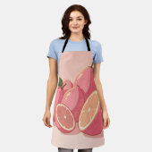 Tablier Citron Rose Moderne Féminin (Porté)