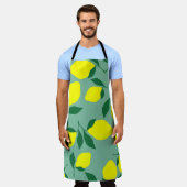 Tablier Citron simple, Arrière - plan vert. (Porté)