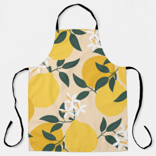 Tablier Citron vintage : Texture de Fruit sans soudure.