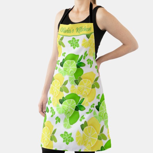 Tablier Citrons citron vert| citron lime tranches soleil c (Insitu)