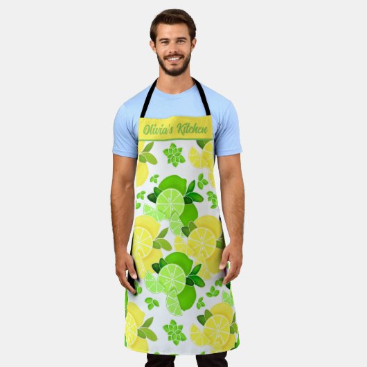 Tablier Citrons citron vert| citron lime tranches soleil c (Porté)
