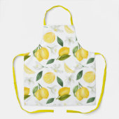 Tablier Citrons et fleurit fruits fleuris jaune motif  (Recto)
