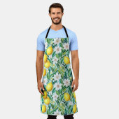 Tablier Citrons et fleurs blanches - Décor champêtre franç (Porté)