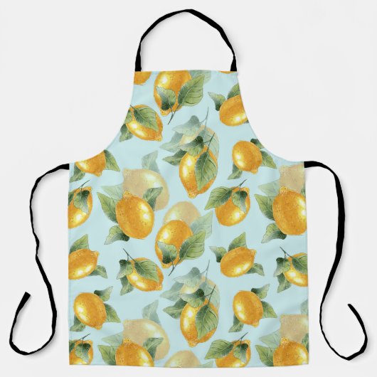 Tablier Citrons Feuilles : Aquarelle Impression transparen (Recto)