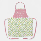 Tablier Citrons floraux roses Citrus Reine de la cuisine (Recto)