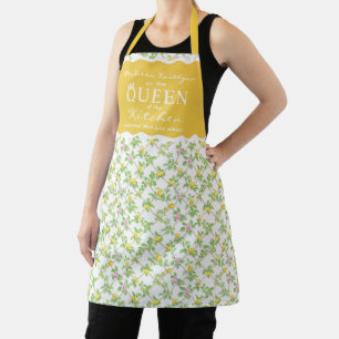 Tablier Citrons floraux roses Citrus Reine de la cuisine
