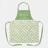 Tablier Citrons floraux roses Citrus Reine de la cuisine (Recto)
