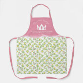 Tablier Citrons floraux roses Citrus Reine de la cuisine (Recto)