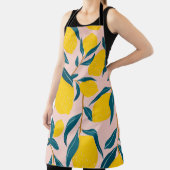 Tablier citrons illustrés : motif transparent rose (Insitu)