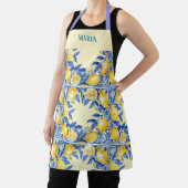 Tablier Citrons inspirés du Portugais sur fond bleu  (Insitu)