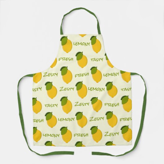 Tablier Citrons Jaunes Motif Fraîche Zesty Citrone Savoure (Recto)