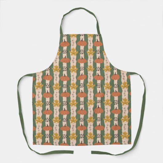 Tablier Citrouille à main et Motif feuille (Recto)