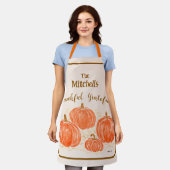 Tablier Citrouille Aquarelle peint à la main PERSONNALISER (Porté)