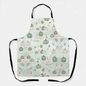 Tablier Citrouille Automne Sage Vert Thanksgiving Dîner (Recto)