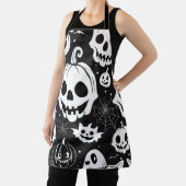 Tablier Citrouille blanc Jack-o'-lantern Halloween Apron (Insitu)