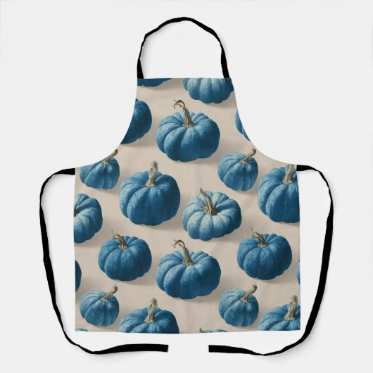 Tablier Citrouille bleu moderne Design d'automne (Recto)