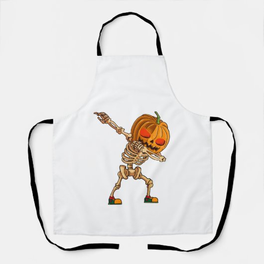 Tablier Citrouille Dabbing - Costume de squelette effrayan (Recto)