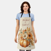 Tablier Citrouille d'aquarelle d'automne (Porté)