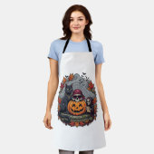 Tablier Citrouille de Halloween Chat Crâne Faucheuse Autom (Porté)