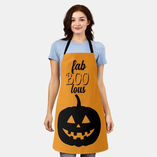 Tablier Citrouille d'Halloween FAB BOO LOUS (Porté)