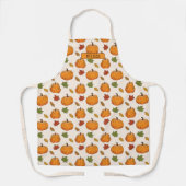 Tablier Citrouille Et Coloré Feuilles D'Automne Motif Et N (Recto)