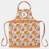 Tablier Citrouille Et Feuille D'Automne Monogramme (Recto)