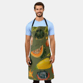 Tablier Citrouille et Feuille : Végétation d'automne (Porté)