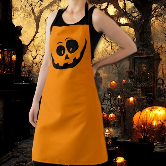 Tablier Citrouille Face, simple et élégant Halloween Apron