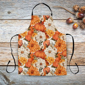 Tablier Citrouille floral automne