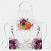 Tablier Citrouille floral violet de Thanksgiving (Recto)