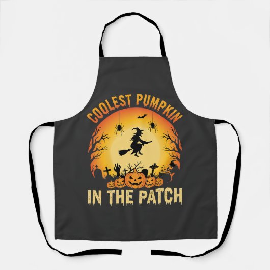 Tablier Citrouille la plus cool d'Halloween dans le patch (Recto)