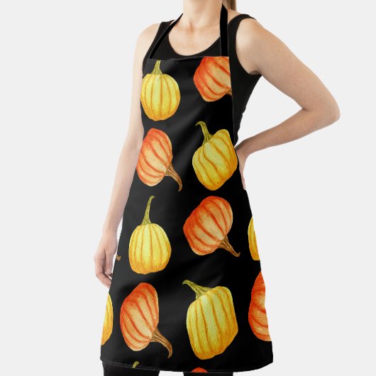 Tablier Citrouille orange : Motif d'aquarelle transparente (Insitu)