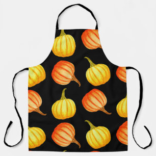Tablier Citrouille orange ronde et jaune. Col aquatique sa
