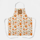 Tablier Citrouille Pie Automne Motif Automne Monogramme in (Recto)