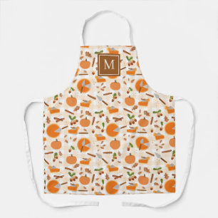 Tablier Citrouille Pie Automne Motif Automne Monogramme in