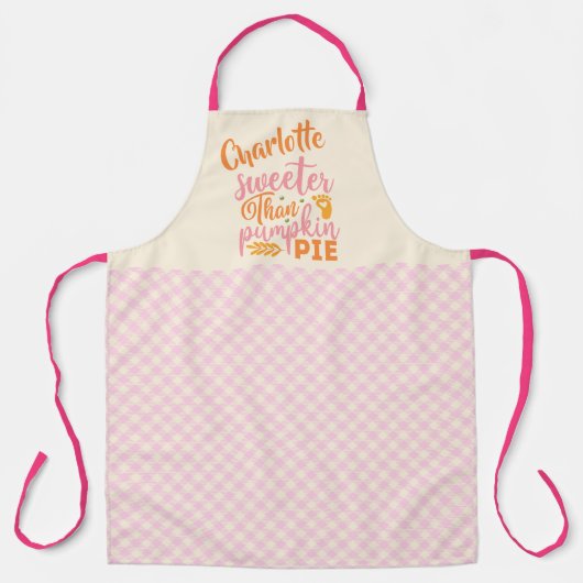 Tablier Citrouille Pie Nouveau-né Grossesse Thanksgiving (Recto)