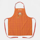 Tablier Citrouille Spice Doodle Orange Tartan Motif Apron (Recto)